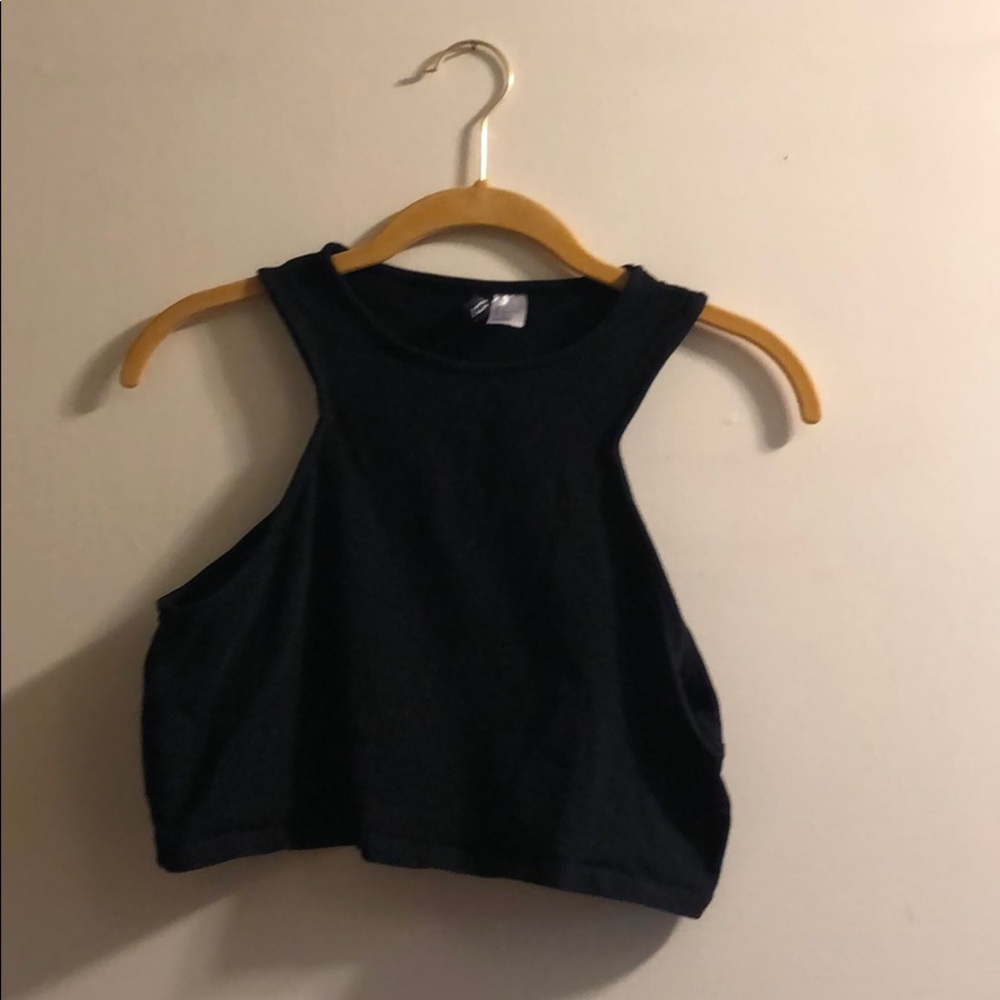 H&M DIVIDED Black Cropped Tank Top